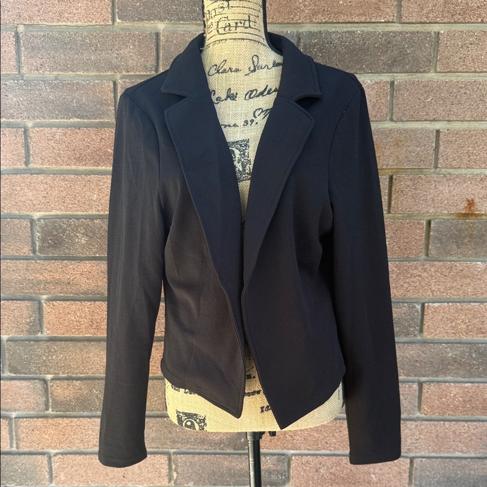 SHEIN Classic Black Women's Open Front Blazer Curve 1XL